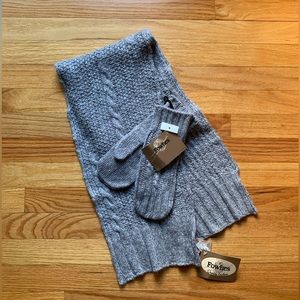 NWT Fownes Grey Scarf and Glove Set